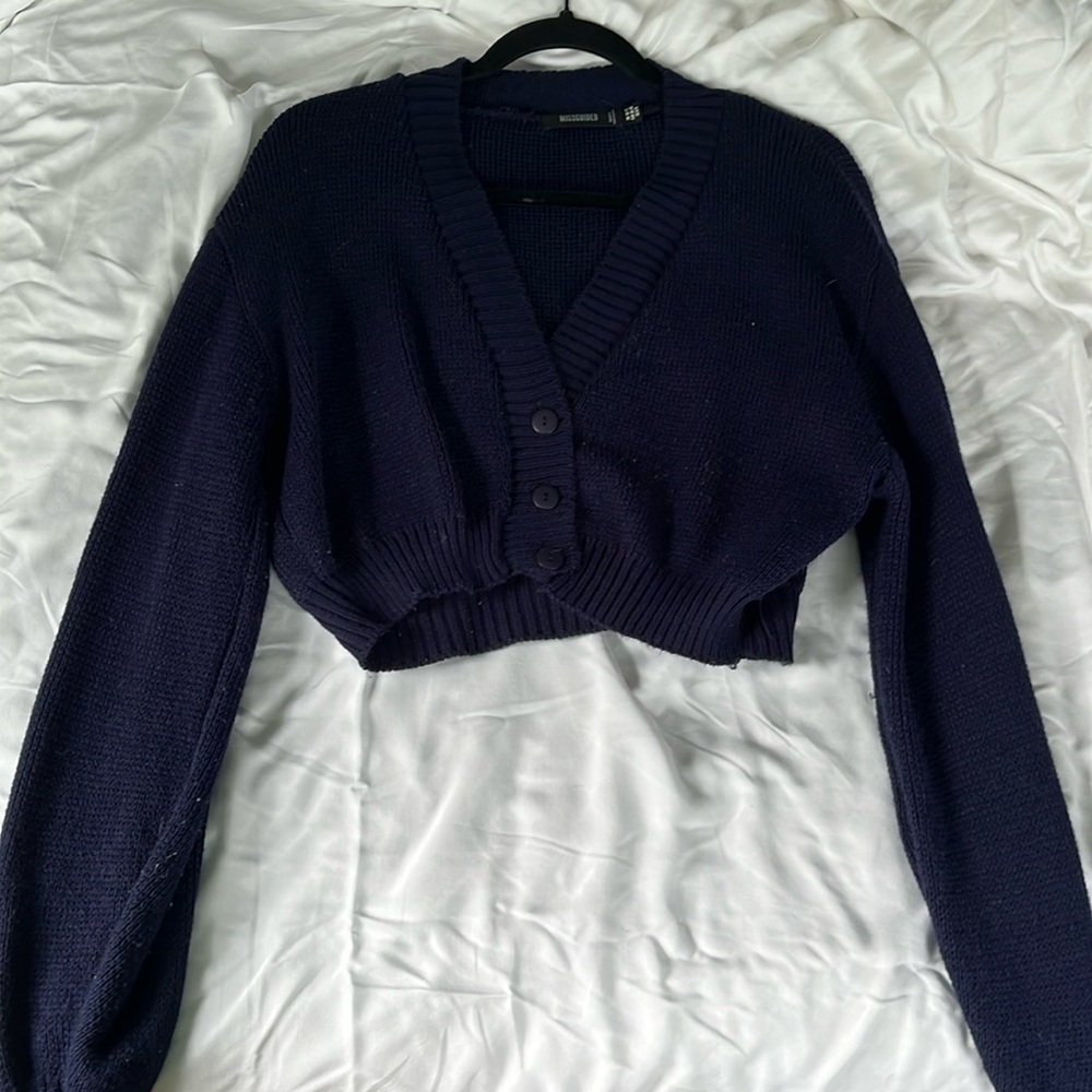 Missguided cropped navy sweater